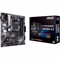 ASUS PRIME B450M-A II, AMD AM4, MATX, 128GB DDR4, 4DIMM, HDMI, DVI, D-SUB, PCIE