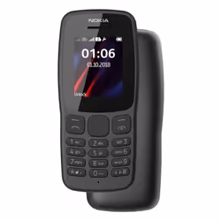 Nokia 106 all carriers 4GB Dual Sim 2018 Dark Grey With LED Torch - FM Radio - Big Button Phone