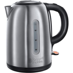 Russell Hobbs Brushed Stainless Steel & Black Electric 1.7L Cordless Kettle (Fast Boil 3KW, Removable washable anti-scale filter