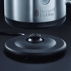 Russell Hobbs Brushed Stainless Steel & Black Electric 1.7L Cordless Kettle (Fast Boil 3KW, Removable washable anti-scale filter