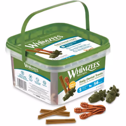 WHIMZEES By Wellness Variety Box Dental, Mixed Shapes, Size S, 56 Pieces, Natural Grain Free Dog Chews Dental Sticks for Smal ...