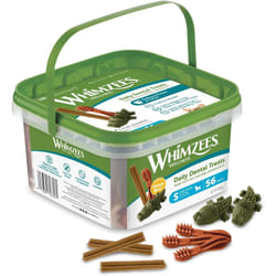 WHIMZEES By Wellness Variety Box Dental, Mixed Shapes, Size S, 56 Pieces, Natural Grain Free Dog Chews Dental Sticks for Small Breeds, No Added Sugar