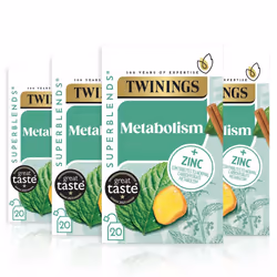 Twinings Superblends Metabolism Tea - Peppermint & Spiced Green Tea Herbal Infusion with Nettle & Zinc, Metabolism Booster Te ...