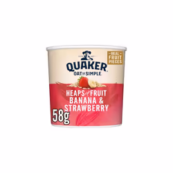 Quaker Oat So Simple Heaps of Fruit Banana and Strawberry Flavour Porridge Pot 58 g (Pack of 8)