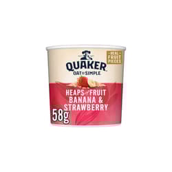 Quaker Oat So Simple Heaps of Fruit Banana and Strawberry Flavour Porridge Pot 58 g (Pack of 8)