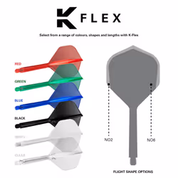 TARGET Darts K Flex Integrated Dart Flight And Shaft, No.6 Clear (Short) | Pack Of 3 K-Flex - No 6, Precision Moulded 2-In-1 Dart Flights And Dart