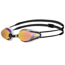 arena Tracks Mirror Anti-Fog Competition Unisex Swimming Goggles for Adults, Swimming Goggles with Mirrored Lenses, UV Protection, 4 Replaceable Nose