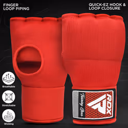 RDX Gel Boxing Hand Wraps Inner Gloves, Quick 75cm Long Wrist Straps, Elasticated, Padded Fist Hand Protection, Muay Thai MMA Martial Arts Punching