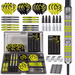 WINMAU Michael van Gerwen MvG Steeltip Gift Set - 50 Piece Darts Set with 4 sets of Shafts, 4 sets of Flights plus Accessories