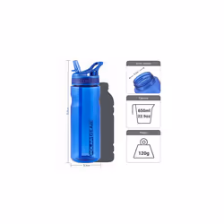 Polar Gear Aqua Grip Water Bottle ? BPA-Free Reusable Water Bottles With Straw ? 650ml Sports Water Bottle Perfect for Gym, Cycling & Work ? Navy