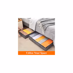 Lifewit 3 Pack UnderBed Storage Bags with Lid, Clothes Storage Boxes Foldable Under bed Storage Organizer with Reinforced Handle Thick Fabric Clear