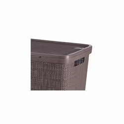 Curver Jute Woven Effect 70% Recycled Rectangular Laundry Hamper 58 Litres ? Peppercorn