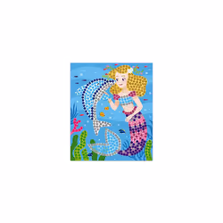 Janod - Dolphins and Mermaids Mosaics Set - Les Ateliers Du Calme - Children?s Creative Leisure Kit - Develops Fine Motor Skills and Concentration -