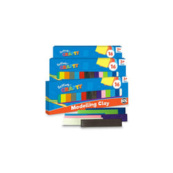 3pk Modelling Clay | 16 Assorted Colours Clay | Safe and Non Toxic Moulding Clay | Modeling Clay for Kids | Non Hardening Block Clay | Soft Clay for