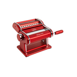 MARCATO Atlas 150 Machine  Made in Italy  Red  Includes Pasta Cutter  Hand Crank  and Instructions