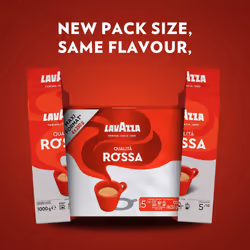 Lavazza, QualitÃ  Rossa, Ground Coffee, 4 x 250g, Ideal for Moka Pots, with Aromatic Notes of Chocolate and Dried Fruits, Arabica and Robusta,