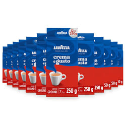 Crema e Gusto Classico Ground Coffee, Dark Roast, 250g Each, 12-Pack - Ideal for Moka and Filter