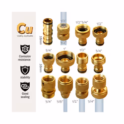 1/2'' 3/4'' 1'' Brass Tap Quick Connecter 16mm 20mm Copper Hose Coupling - Fx1pc