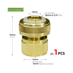 1/2'' 3/4'' 1'' Brass Tap Quick Connecter 16mm 20mm Copper Hose Coupling - Bx1pc