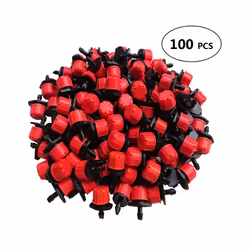 50/100 Pieces 8 Hole Adjustable Irrigation Dripper Sprinkler Emitter Dripper - red 100 Pcs
