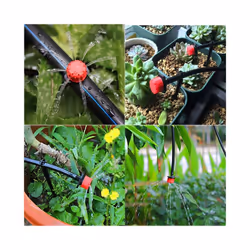 50/100 Pieces 8 Hole Adjustable Irrigation Dripper Sprinkler Emitter Dripper - red 100 Pcs