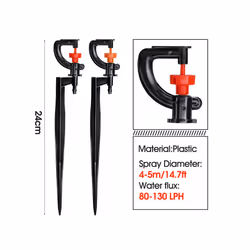 5pcs 360 Rotating Micro Watering Irrigation Sprinkler Sprayer with 21cm - Bx5pcs