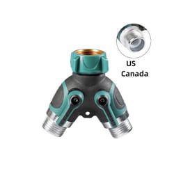 Garden Watering Two Way Hose Splitters Connector 3/4 Inch Garden Tap Water - US