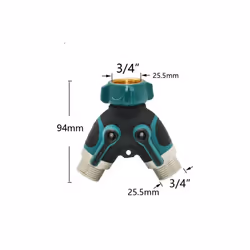 Garden Watering Two Way Hose Splitters Connector 3/4 Inch Garden Tap Water - US