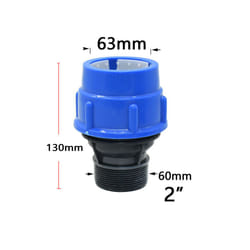 20/25/32/40/50mm PE Tube Quick Connector Elbow Tee Water Splitter Plastic - 2inch x 63mm