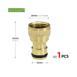 1/2'' 3/4'' 1'' Brass Tap Quick Connecter 16mm 20mm Copper Hose Coupling - Dx1pc