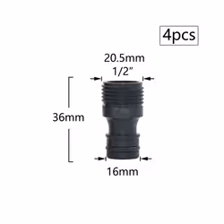 16mm Nipple Quick Connectors With 1/2 3/4 Inch Male Female Thread Garden - A