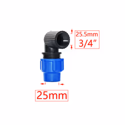 20/25/32/40/50mm PE Tube Quick Connector Elbow Tee Water Splitter Plastic - 3I4 x 25mm