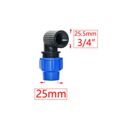 20/25/32/40/50mm PE Tube Quick Connector Elbow Tee Water Splitter Plastic - 3I4 x 25mm