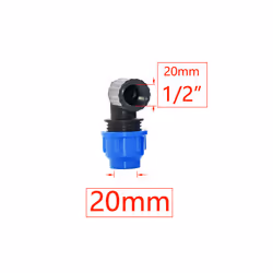 20/25/32/40/50mm PE Tube Quick Connector Elbow Tee Water Splitter Plastic - 1I2 x 20mm