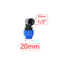 20/25/32/40/50mm PE Tube Quick Connector Elbow Tee Water Splitter Plastic - 1I2 x 20mm