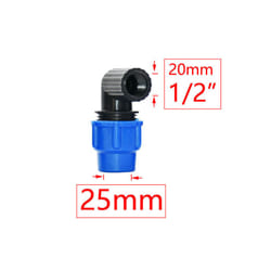 20/25/32/40/50mm PE Tube Quick Connector Elbow Tee Water Splitter Plastic - 1I2 x 25mm