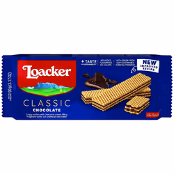 Loacker Wafers, Chocolate Flavour Wafer Biscuits, Classic Italian Biscuits, All Natural Ingredients, Light Snack, 90 g