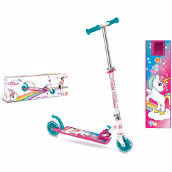 Mondo Be Unique Toys Girls Unicorn Aluminium Scooter Adjustable Handlebar-2 Wheels-28515, Multicoloured, m, 28515