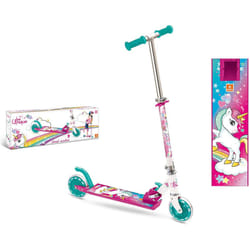 Mondo Be Unique Toys Girls Unicorn Aluminium Scooter Adjustable Handlebar-2 Wheels-28515, Multicoloured, m, 28515