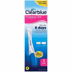 1 x Clearblue 6 Day Visual Early Detection Pregnancy Test Stick Kit 99% Accurate