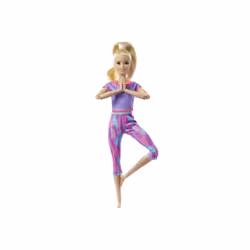 BARBIE Made To Move Dolls Yoga Fashion Outfit Doll - Purple