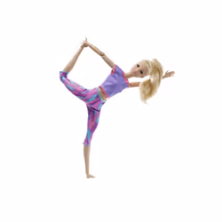 BARBIE Made To Move Dolls Yoga Fashion Outfit Doll - Purple