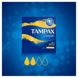 Tampax Compak Regular Women's Tampons with Applicator & Leak Protection, 18 Pack