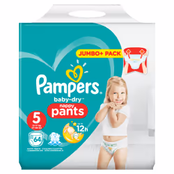 Pampers 81666875, Boy/Girl, Pant diaper, 12 kg, 17 kg, Multicolour, 12 h