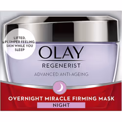 Olay Regenerist Night Cream, Overnight Miracle Firming Mask, Overnight Face Mask with Niacinamide & Peptides, 50ml
