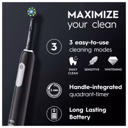 Oral-B Pro 1 Cross Action Adult Rotating-oscillating toothbrush Black - Additional view 4