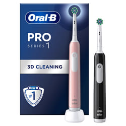 Oral-B Pro 1 Duo Pack Adult Rotating-oscillating toothbrush Black, Pink