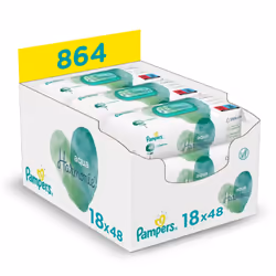 Aqua Harmony Wipes, Made of 99% Pure Water and Fragrance Free and Alcohol-Free, Pack of 6 x 144 Wipes (Total 864 Wipes)