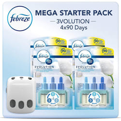 Febreze Ambi Pur 3Volution Air Freshener Plug-In Diffuser Refill Starter Kit, Odour Eliminator, Cotton Fresh, 80 ml, (20 x 4)