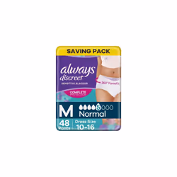 Always Discreet Incontinence Pants Women, Medium, Normal, 48 Pants (12 x 4 Packs), Odour Neutraliser, SAVING PACK, Dress Size ...